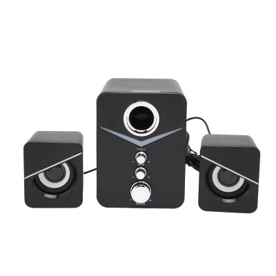 Acouto D?22 Computer Speaker with P Bass & Ice e Ent Light, 2. Channel Desktop Speaker for Parties & Work (Black)