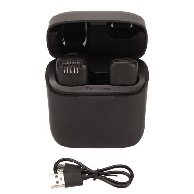 Acouto Lier Phone with No Reduction, Plug and Play ClipOn Mic for & with Charging Case, Black (Black)