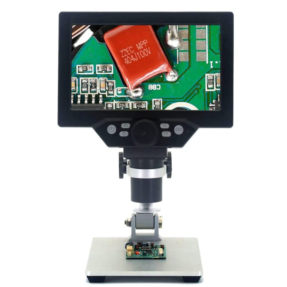 JOEBO Microscope Kit G1200 7 Inch Digital LCD 12MP 1200X Continuous Zoom Microscope Magnifier with Aluminum Alloy Stand Base Microscope Lens Adapters