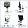 JOEBO Microscope Kit G1200 7 Inch Digital LCD 12MP 1200X Continuous Zoom Microscope Magnifier with Aluminum Alloy Stand Base Microscope Lens Adapters view 2