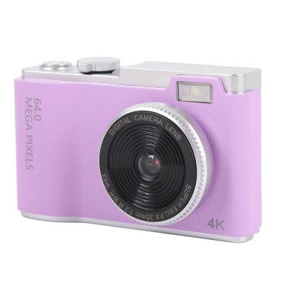 4K Digital Camera for Photography, 64MP Vlogging Camera, 16X Digital Zoom Point and Shoot Camera, 2.4 Inch Screen Anti Shake Compact Travel Camera, Small Camera for Kids (No