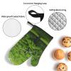 Green Tree Oven Mitts and Pot Holders 4-Piece Set, Extended Kitchen Gloves and Pan Racks, Heat Resistant Oven Gloves Hot Pads Non-Slip Cooking Gloves Potholders Gifts for Women view 4