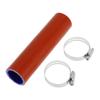X AUTOHAUX 1 Set 30mm/1.18" ID 150mm/5.91" Length 0 Degree Red Blue Silicone Hose with Clamps Coolant Hose Universal view 1