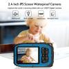 1080P Kids Digital Camera 48MP Digital Video Camera, Selfie Video Camera, 2.4 Inch Screen Auto Focus 4X Digital Zoom Camera for Kids Boys Girls (Blue) view 3
