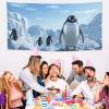 Penguin Antarctica Ice Large Party Banner Sign Wall Hanging Backdrop Banner Birthday Party Backdrops For New Year Graduation Wedding Birthday Party Decor 180x90cm view 3