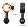 ORCATORCH ZJ18 New Universal Ball Joint Bracket & OrcaTorch ZJ13 Aluminum Ball Joint Clamp for Underwater Diving Light Arms Tray Bundle view 2