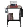 BENTFL 2 Tier Record Storage Rack, CD Racks with Wheels, Media Storage Rack - Contemporary Wood & Metal Design with Wide Feet view 1