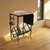 BENTFL 2 Tier Record Storage Rack, CD Racks with Wheels, Media Storage Rack - Contemporary Wood & Metal Design with Wide Feet view 2