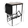 BENTFL 2 Tier Record Storage Rack, CD Racks with Wheels, Media Storage Rack - Contemporary Wood & Metal Design with Wide Feet view 4