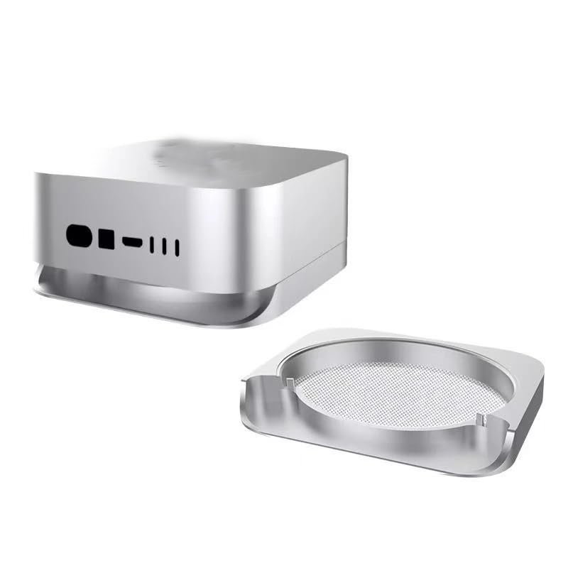 Aluminum Alloy Desktop Stand for Mac mini M4/M4 Pro 2024 Thermal Dust Suppression Bracket Desktop Cooling Stand with Dust Mesh