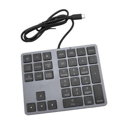 Jectse Wired Number Pad, 34 Keys USB Numeric Keypad Ultra Slim Lightweight Ergonomic Number Pad Portable Financial Accounting Keyboard for Laptop Computer PC