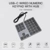 Jectse Wired Number Pad, 34 Keys USB Numeric Keypad Ultra Slim Lightweight Ergonomic Number Pad Portable Financial Accounting Keyboard for Laptop Computer PC view 2