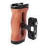 Fockety Camera Cage Handle Grip, Universal Camera Wooden Side Handle Ergonomic Camera Cage Side Handle with Cold Shoe Mount and 1/4 Inch Screw Hole view 1