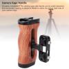 Fockety Camera Cage Handle Grip, Universal Camera Wooden Side Handle Ergonomic Camera Cage Side Handle with Cold Shoe Mount and 1/4 Inch Screw Hole view 4