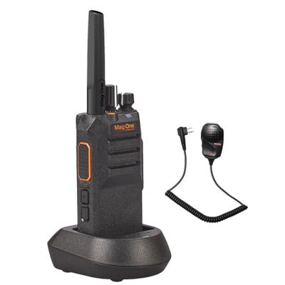 Motorola Mag One BPR50dX Two-Way Portable Radio UHF 4-Watt Digital Analog 64 Channel + Remote Speaker Mic (1 Pack)