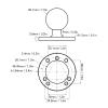 1.5 Inch Ball Mount, Ball Mount Base with Aluminum Alloy AMPS Hole Round Plate for C Size Ball Double Socket Arm view 3