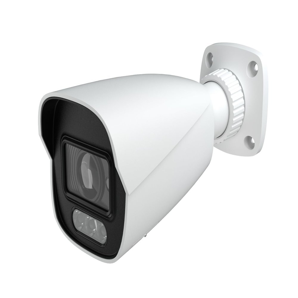 8MP 4K PoE Network Bullet Camera IP-5IR8S4C2-MZ, Titanium IP Security System, 2.8-12mm Motorized Lens, Dual Light LED & IR, Full Color Option, 164ft Night Vision, Built in Mic, Micro SD Slot, White