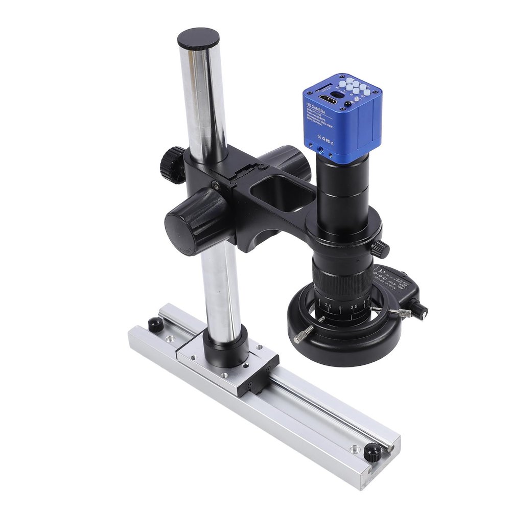 24MP HD Digital Microscope Camera Set, 1080P Video with 144 LED Adjustable Light, Software for XP, 7, 8, 10 Industry Visual Inspection (US Plug)