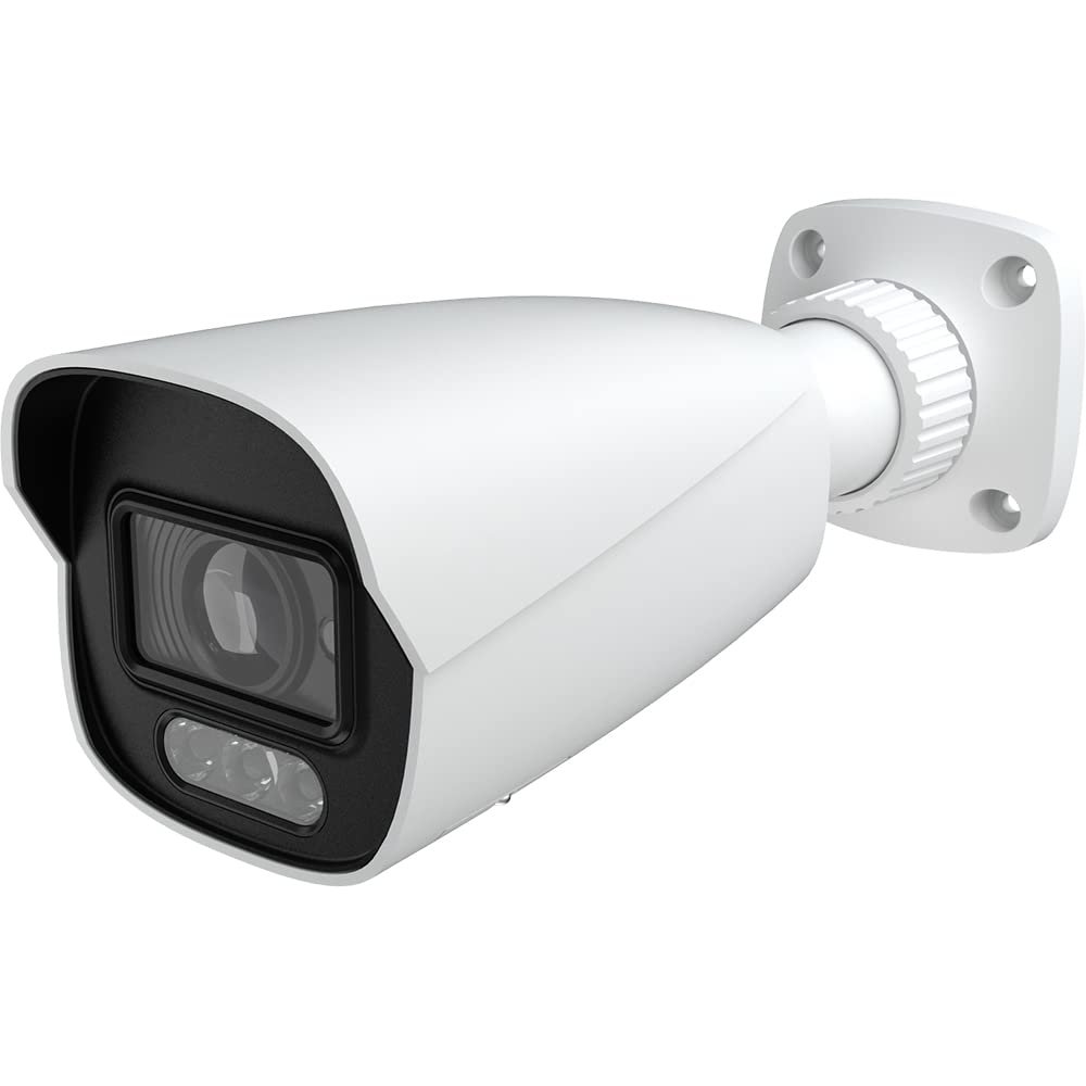 8MP 4K PoE Bullet Network Camera IP-5IR8C2H2-28-PA, Smart Dual Light Acive Deterrence IP Security Camera, 131ft Night Vision, Full Color Option, Built in Mic & Speaker, 2.8mm Fixed Lens, White