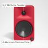 Kanto ORA4 140W Powered Reference Speakers with Bluetooth 5.0 and USB-C Input | 4 Woofers with Deep Bass Extension | Bi-Amplified | 80 Hz Automatic Crossover | Reference Quality Sound | Pair | Red view 2