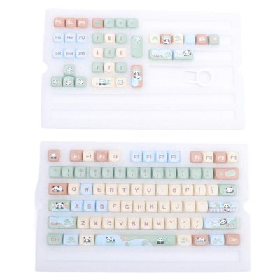 112 Keys Keycaps Set PBT Cute Panda 9mm MCA Height DIY Keyboard Keycaps Replacement Universal for Mechanical Keyboards
