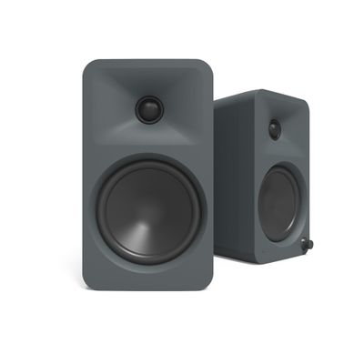 Kanto ORA4 140W Powered Reference Speakers with Bluetooth 5.0 and USB-C Input | 4 Woofers with Deep Bass Extension | Bi-Amplified | 80 Hz Automatic Crossover | Reference Quality Sound | Pair | Grey