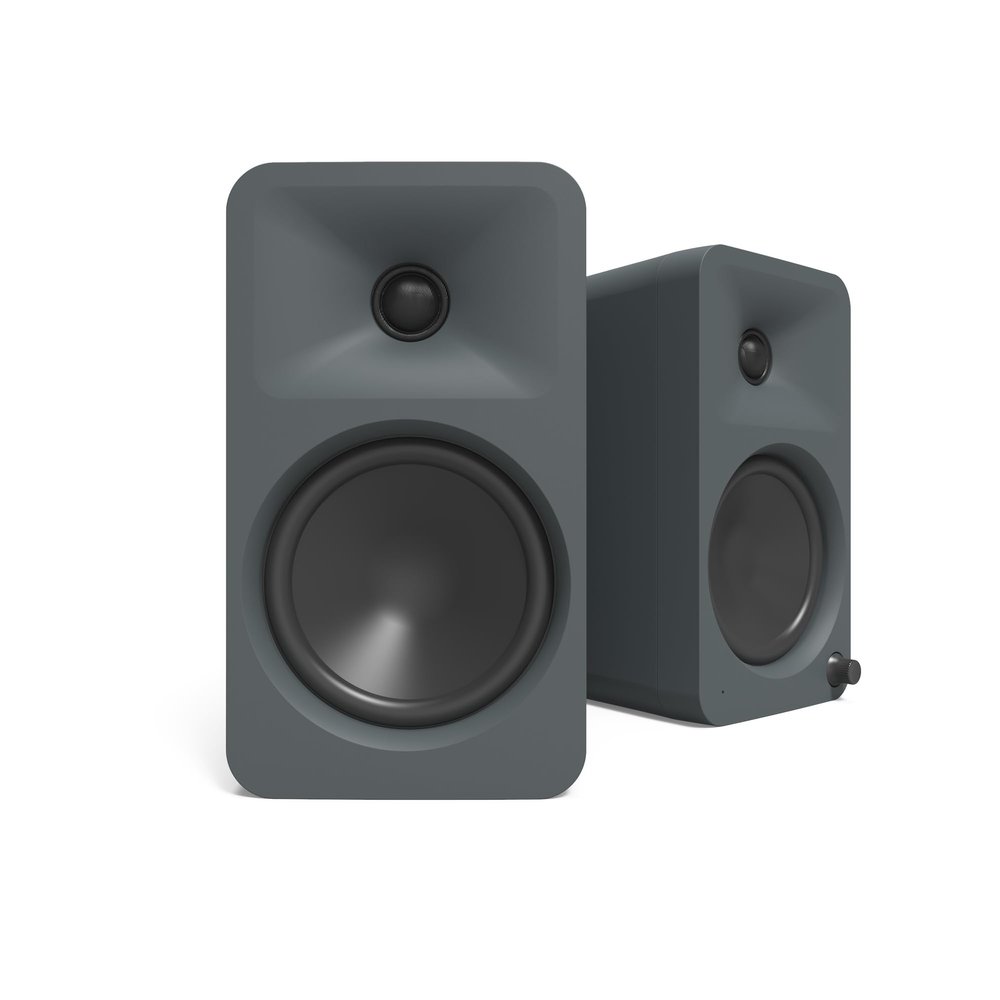 Kanto ORA4 140W Powered Reference Speakers with Bluetooth 5.0 and USB-C Input | 4 Woofers with Deep Bass Extension | Bi-Amplified | 80 Hz Automatic Crossover | Reference Quality Sound | Pair | Grey