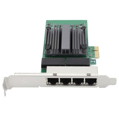 100/1000Mbps Gigabit Ethernet PCI Express Network Card, 4 RJ45 Ports Gigabit Ethernet Server Adapter for 82571 Chip, Network Card with 8 LED Indicators