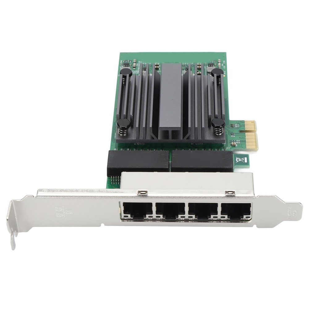100/1000Mbps Gigabit Ethernet PCI Express Network Card, 4 RJ45 Ports Gigabit Ethernet Server Adapter for 82571 Chip, Network Card with 8 LED Indicators