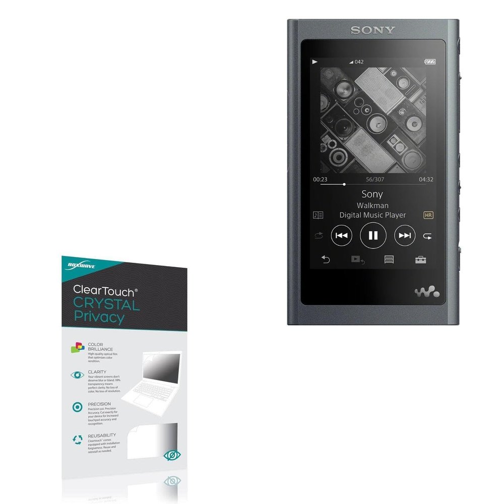 BoxWave Screen Protector Compatible with Sony NW-A55 - ClearTouch Crystal Privacy (2-Pack), Privacy Screen Protector Flexible Film Clear