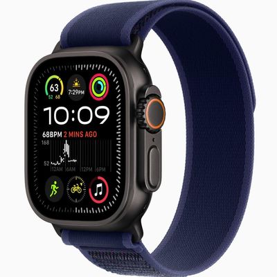 Apple Watch Ultra 2 [GPS + Cellular 49mm] - Black Titanium Case with Blue Trail Loop, S/M (Renewed)