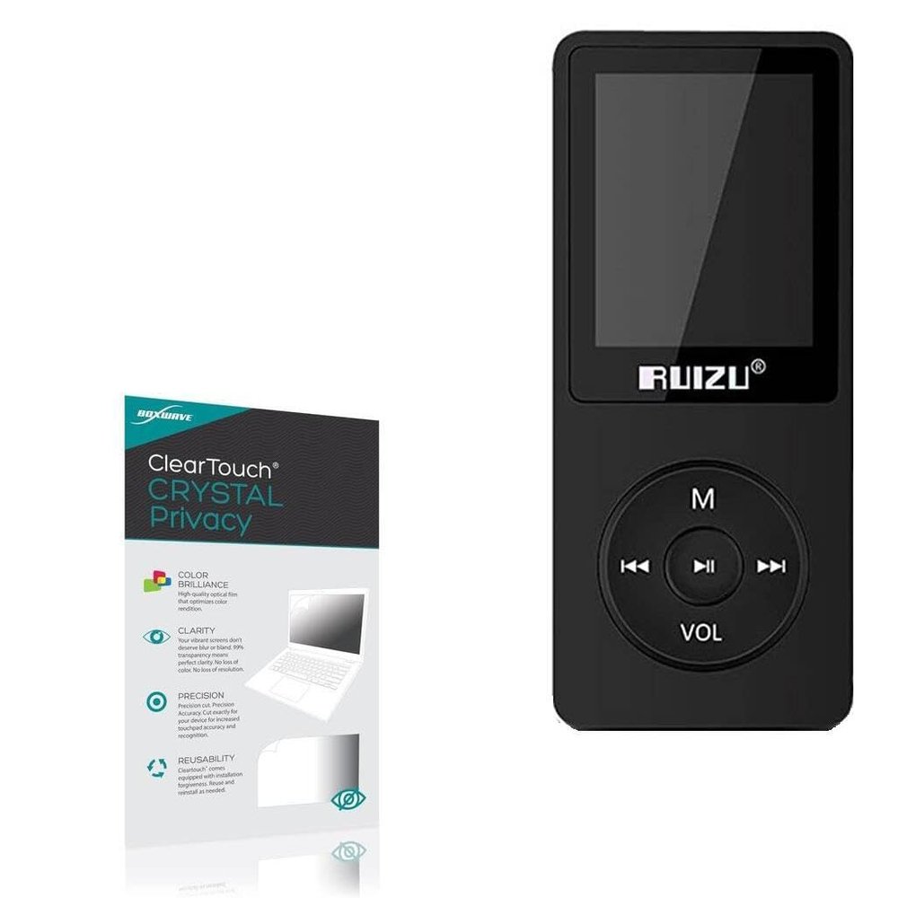 BoxWave Screen Protector Compatible with RUIZU X02 Bluetooth MP3 Player - ClearTouch Crystal Privacy (2-Pack), Privacy Screen Protector Flexible Film Clear