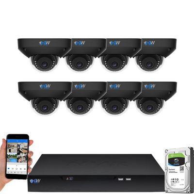 GW Security 8 Channel NVR UltraHD 4K Face Recognition NDAA & TAA Compliant Security Camera System with 8 x 8MP Waterproof 130 Wide Angle PoE Dome Cameras, 10 Smart AI Functions