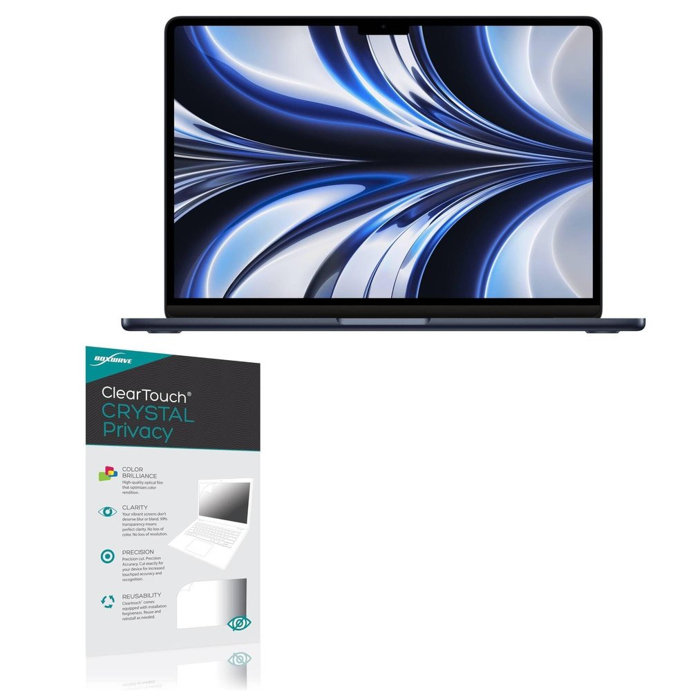 BoxWave Screen Protector Compatible with Apple MacBook Air (15-inch M2 2023) - ClearTouch Crystal Privacy (2-Pack), Privacy Screen Protector Flexible Film Clear