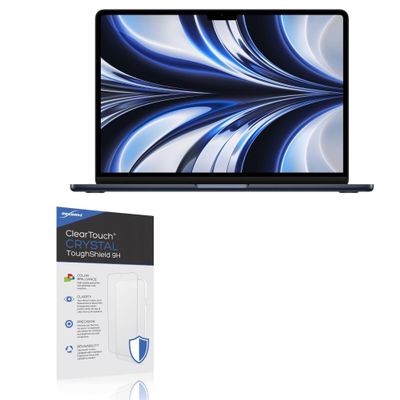 BoxWave Screen Protector Compatible with Apple MacBook Air (15-inch M2 2023) - ClearTouch Crystal ToughShield 9H (2-Pack), Clear 9H Tough Flexible Film Screen Protector
