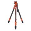 Lightweight Travel Camera Tripod with Fluid Head Panoramic Ball Head for DSLR Load Up to 60kg Orange Portable Carbon Fiber Tripod view 4
