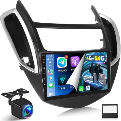[4+64G] Android Car Radio for Chevrolet Trax Chevy 2014-2016, NHOPEEW 9 inch IPS Touchscreen Chevy Stereo - Wireless Carplay & Android Auto, Custom Homepage, 5G/WiFi, GPS, SWC + AHD Backup Camera