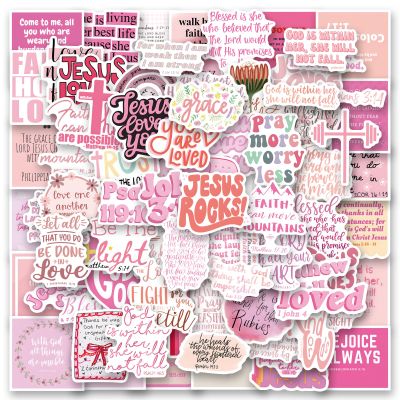 100 PCS Bible Verse Stickers Inspirational Pink Christian Stickers Faith Stickers Bible Scripture Stickers Religious Stickers for Laptop Water Bottle Bumper Luggage Computer Skateboard Snowboard