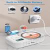 2000mAh CD Player Portable with Bluetooth, CD Boombox Portable for Home/Car with Remote Control, Dual Speaker,Rechargeable CD Player with FM Radio, Anti Skip,Support AUX/USB, Headphone Jack view 3