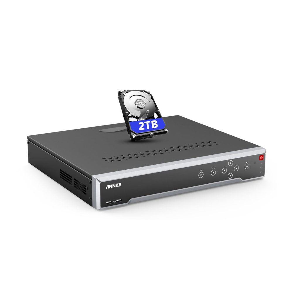 ANNKE 12MP 32CH PoE Network Video Recorder, 16 Ports Expandable 32 Channels H.265+ NVR, AI Motion & 1CH Face Detection, Compatible with Alexa for Business Security Surveillance, 2TB HDD Included
