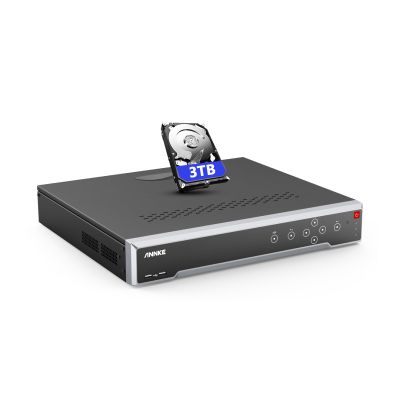 ANNKE 12MP 32CH PoE Network Video Recorder, 16 Ports Expandable 32 Channels H.265+ NVR, AI Motion & 1CH Face Detection, Compatible with Alexa for Business Security Surveillance, 3TB HDD Included