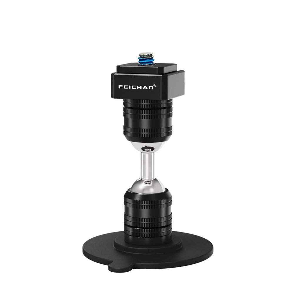 FEICHAO Paste Mounting Dual Ball Head Swivel Seat Charging/Magnetic Holder Compatible with Hero 13/12, Action 5 Pro, X4/X3 Sports Camera (Set B,Short Type)