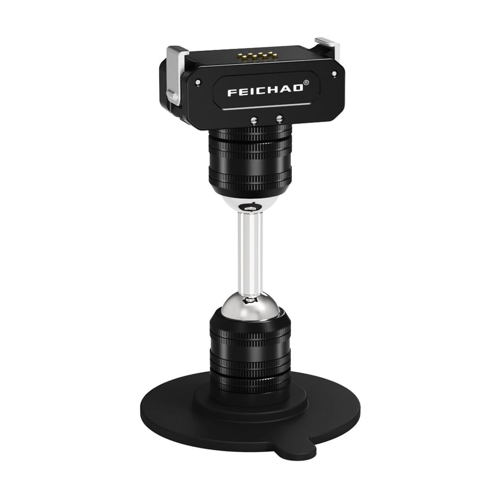 FEICHAO Paste Mounting Dual Ball Head Swivel Seat Charging/Magnetic Holder Compatible with Hero 13/12, Action 5 Pro, X4/X3 Sports Camera (Set D,Long Type)