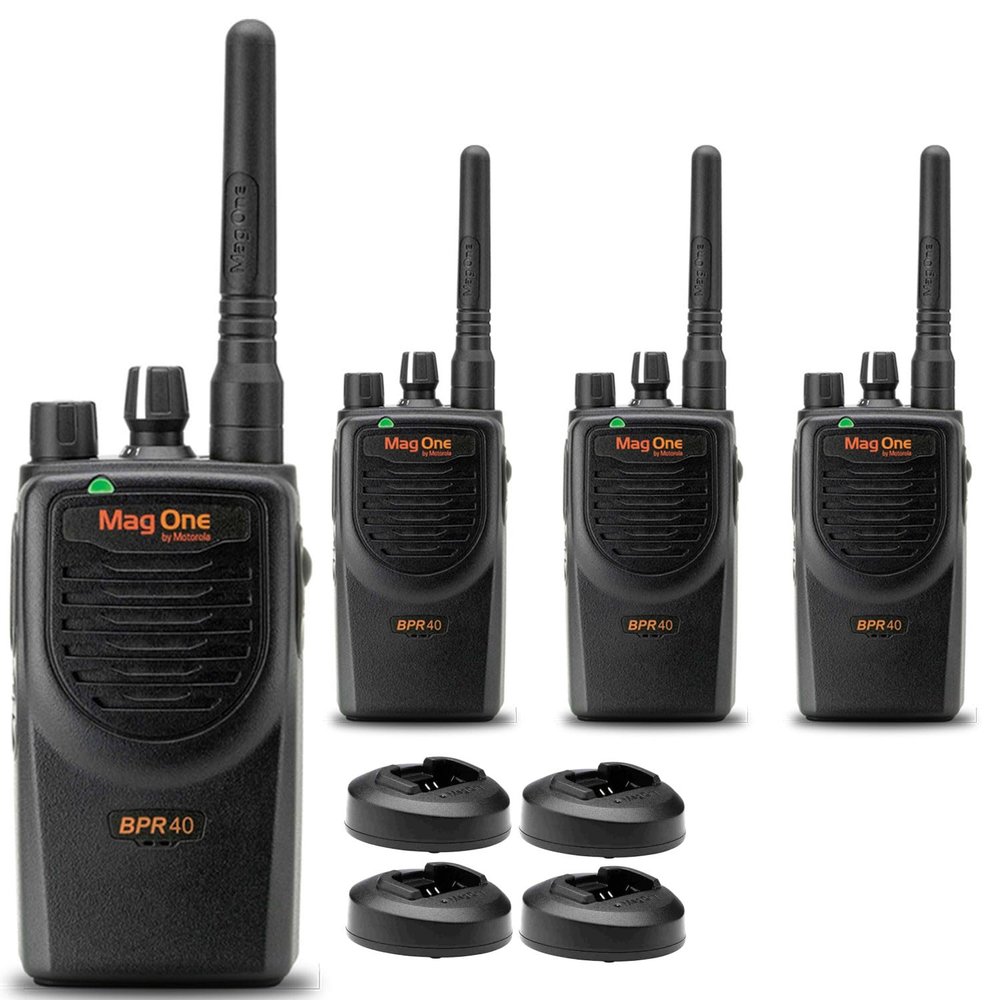 Motorola BPR40 Mag One Series 4W UHF 8-Channel Two-Way Radio Portable (BPR40-U8)(4 Pack)