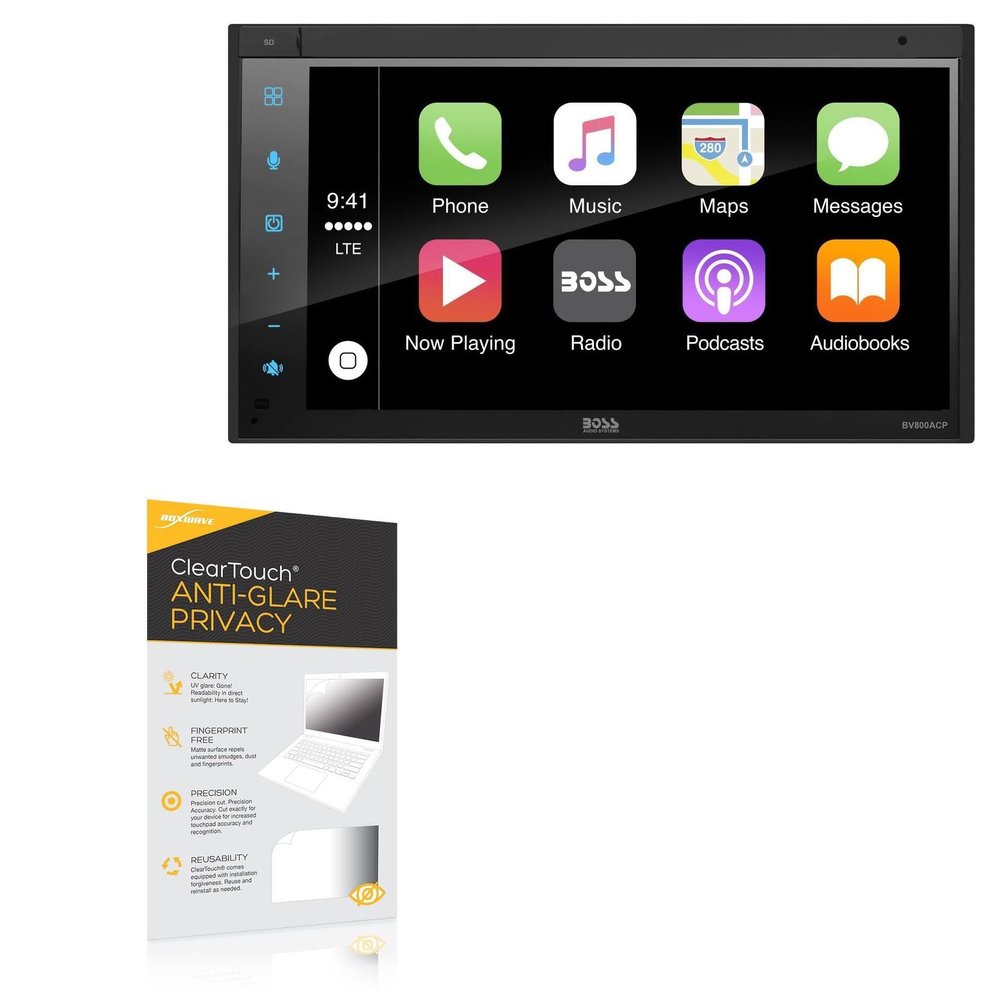 BoxWave Screen Protector Compatible With BOSS Audio BV800ACP - ClearTouch Anti-Glare Privacy (2-Pack), Privacy Screen Protector Flexible Film Anti-Glare
