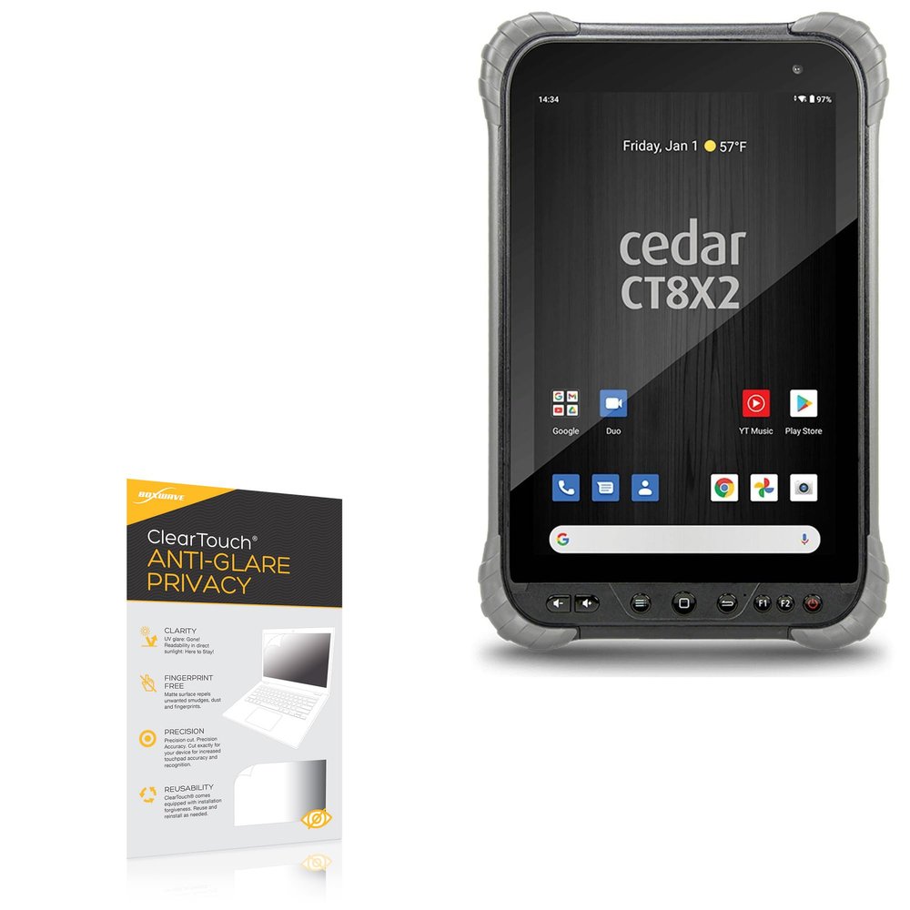BoxWave Screen Protector Compatible with Juniper Systems Cedar CT8X2 - ClearTouch Anti-Glare Privacy (2-Pack), Privacy Screen Protector Flexible Film Anti-Glare