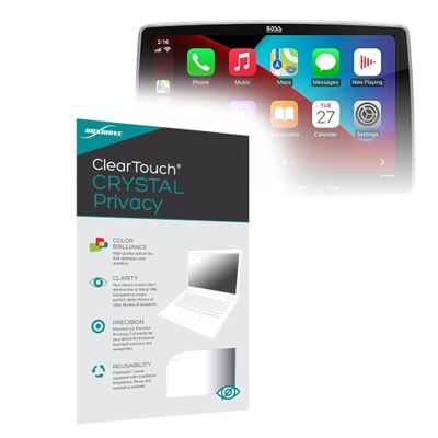 BoxWave Screen Protector Compatible with BOSS Audio BE9ACP-C (9 in) - ClearTouch Crystal Privacy (2-Pack), Privacy Screen Protector Flexible Film Clear