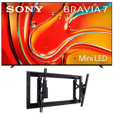 Sony K65XR70 65 Inch 4K Bravia LCD Mini LED Full Array HDR Google TV with a Sanus VLT7-B2 42-90 Inch Large Advanced Tilt 4D TV Wall Mount (2024)