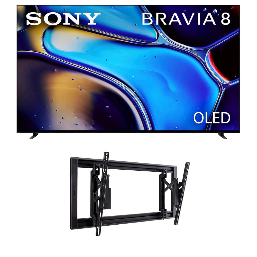 Sony K55XR80 55 Inch IMAX Enhanced Bravia OLED 4K HDR Google TV with a Sanus VLT7-B2 42-90 Inch Large Advanced Tilt 4D TV Wall Mount (2024)