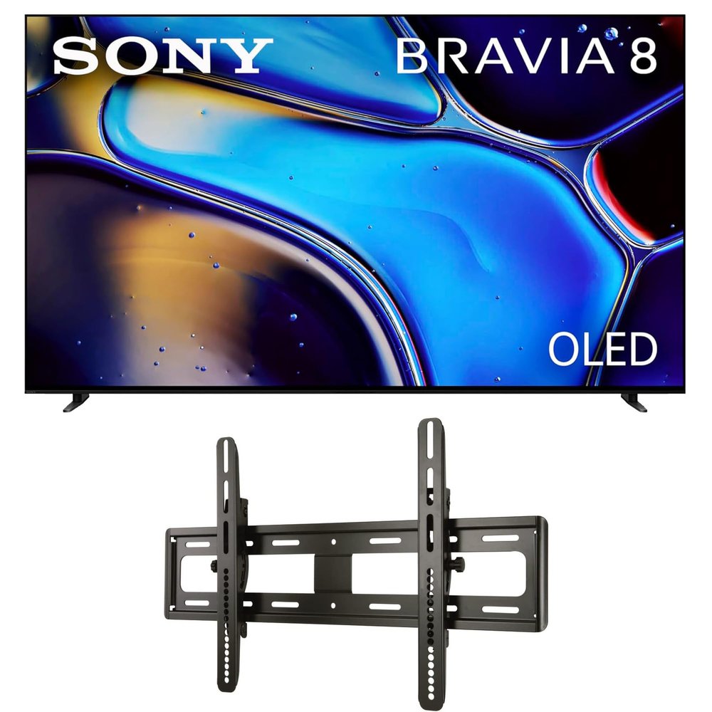 Sony K55XR80 55 Inch IMAX Enhanced Bravia OLED 4K HDR Google TV with a Sanus VMPL50A-B1 Tilting Wall Mount for 32-85 Inch Flat Screen TVs (2024)